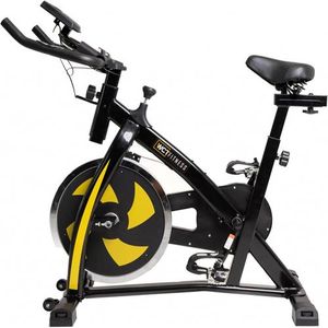 Bicicleta Ergométrica WCT Fitness Spinning Roda Inércia 13Kg Preto Amarelo Uso Doméstico Bike Exercício em Casa Sensor Cardíaco Ajuste Altura Resistê…