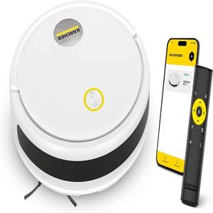 Kärcher Robô Aspirador de Pó RCV 2 com Navegação e Controle Remoto Aspira + Passa Pano Múltiplos modos de limpeza Controle via Aplicativo Autonomia d…