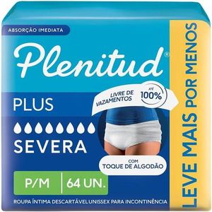 Plenitud Roupa Íntima Plus para Incontinência P/M - 64 un