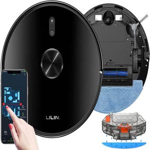 LILIN X6 Robô aspirador de pó navegação a laser LIDAR, 110/220V Bivolt, Aspirador e esfregão 3 em 1, Conexão WiFi, Salve vários mapas, Recarga automá…